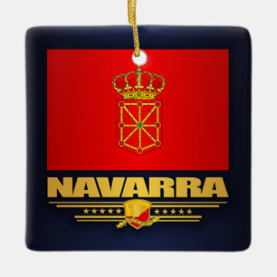 Ornement En Céramique Drapeau de Navarre