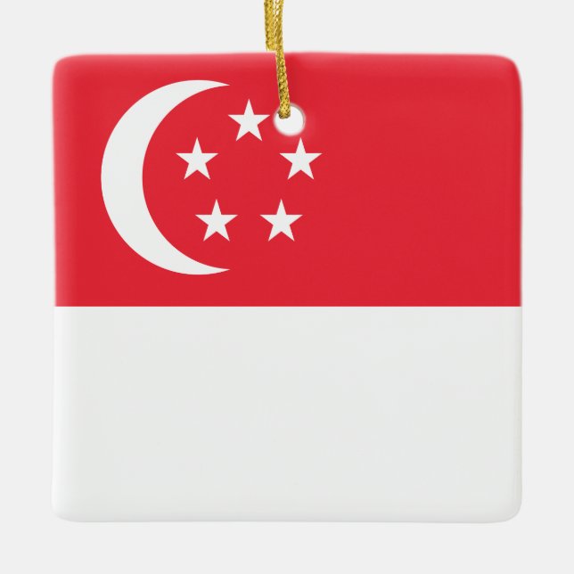 Ornement En Céramique Drapeau de Singapour (Devant)
