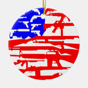 Ornement En Céramique Drapeau Des Armes 2e Amendement
