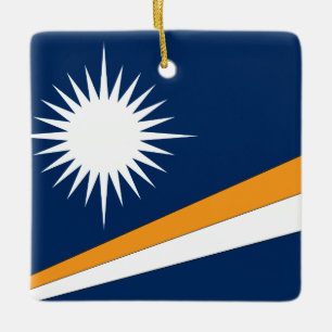 Ornement En Céramique Drapeau des Îles Marshall