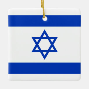 Ornement En Céramique Drapeau d'Israël