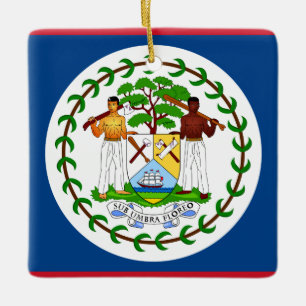Ornement En Céramique Drapeau du Belize
