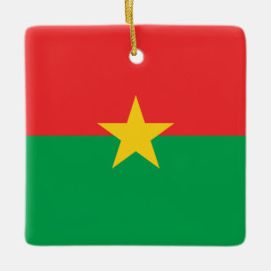 Ornement En Céramique Drapeau du Burkina Faso