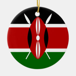 Ornement En Céramique Drapeau du Kenya Afrique