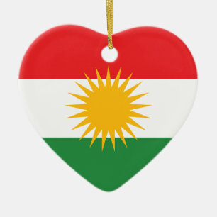 Ornement En Céramique Drapeau du Kurdistan