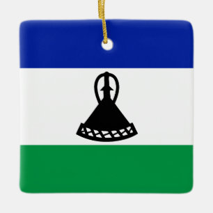 Ornement En Céramique Drapeau du Lesotho