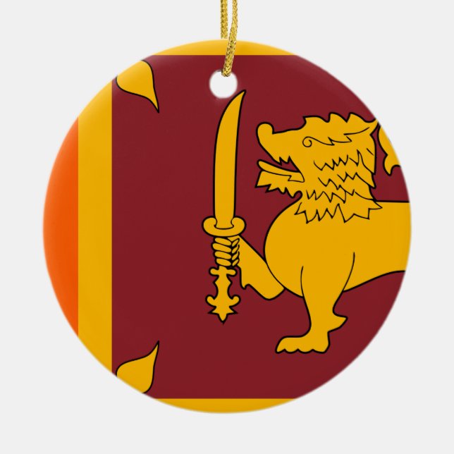 Ornement En Céramique Drapeau du Sri Lanka (Devant)