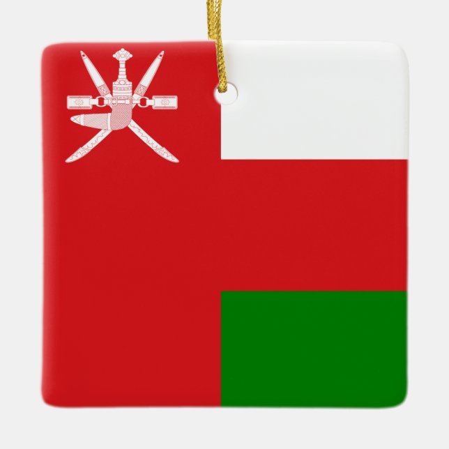 Ornement En Céramique Drapeau du Sultanat d'Oman (Devant)