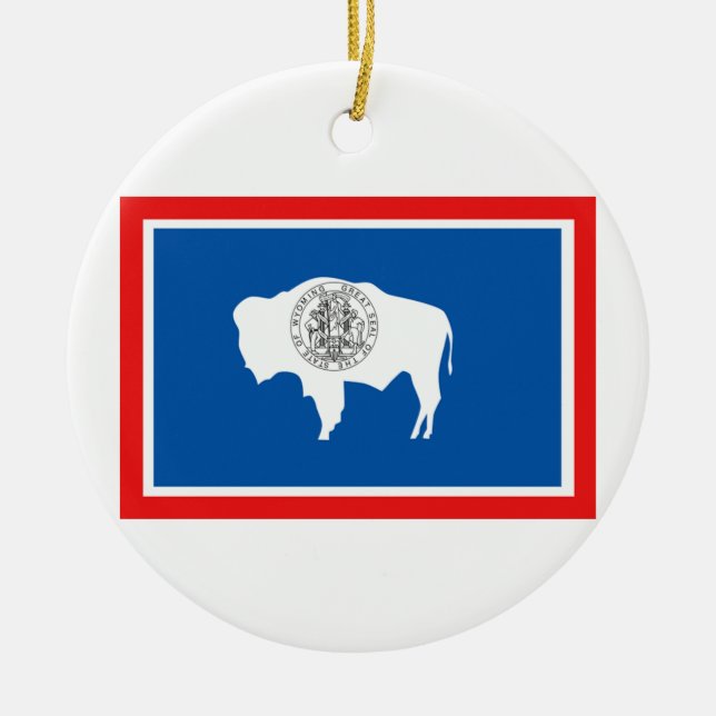 Ornement En Céramique Drapeau du Wyoming (Devant)