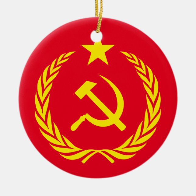 Ornement En Céramique Drapeau en céramique de communiste de guerre (Devant)