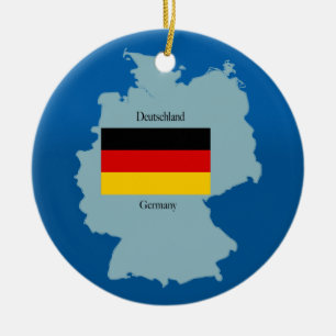 Ornement En Céramique Drapeau et carte de l'Allemagne