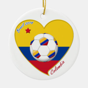 Ornement En Céramique Drapeau et equipe nationale de la COLOMBIE