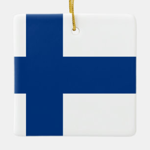 Ornement En Céramique Drapeau finlandais