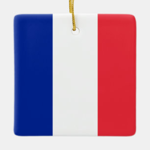 Ornement En Céramique Drapeau français