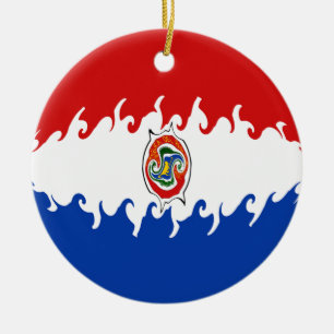 Ornement En Céramique Drapeau Gnarly du Paraguay