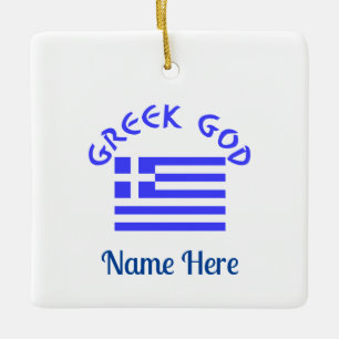Ornement En Céramique Drapeau grec Dieu grec Personnalisé 