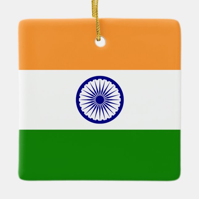 Ornement En Céramique Drapeau indien (Devant)