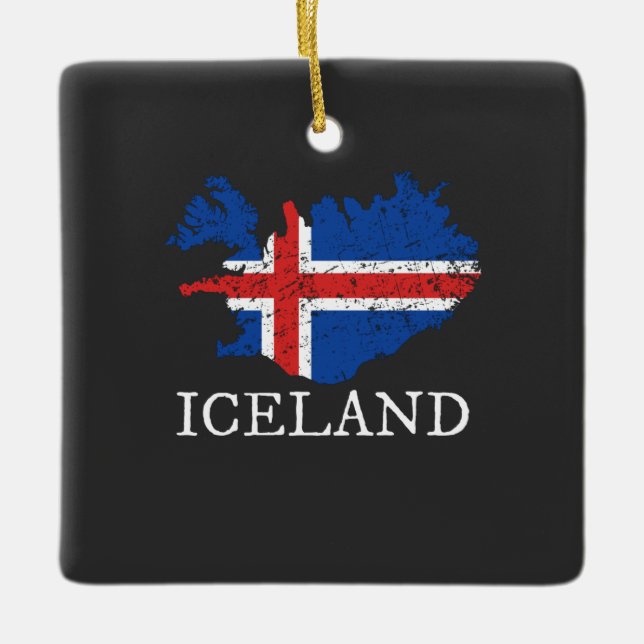 Ornement En Céramique Drapeau Islande (Devant)