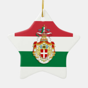 Ornement En Céramique Drapeau italien avec insigne du Royaume d'Italie