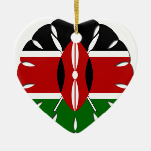 Ornement En Céramique Drapeau Jambo Kenyan