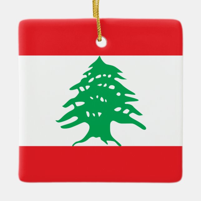 Ornement En Céramique Drapeau libanais (Devant)
