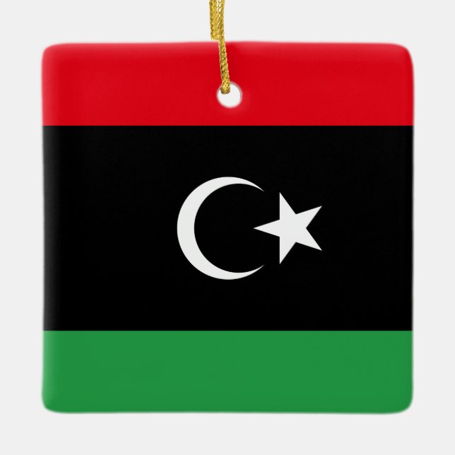Ornement En Céramique Drapeau libyen (Devant)