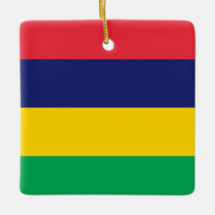 Ornement En Céramique Drapeau Maurice