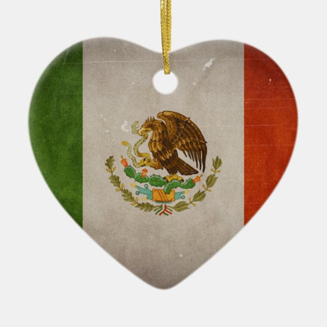 Ornement En Céramique Drapeau mexicain grunge frais du Mexique (Devant)