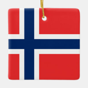 Ornement En Céramique Drapeau norvégien