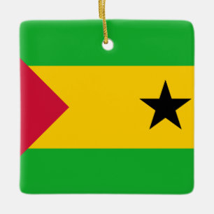 Ornement En Céramique Drapeau Sao Tomé-et-Principe
