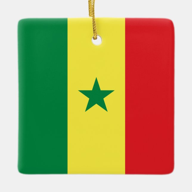 Ornement En Céramique Drapeau sénégalais (Devant)