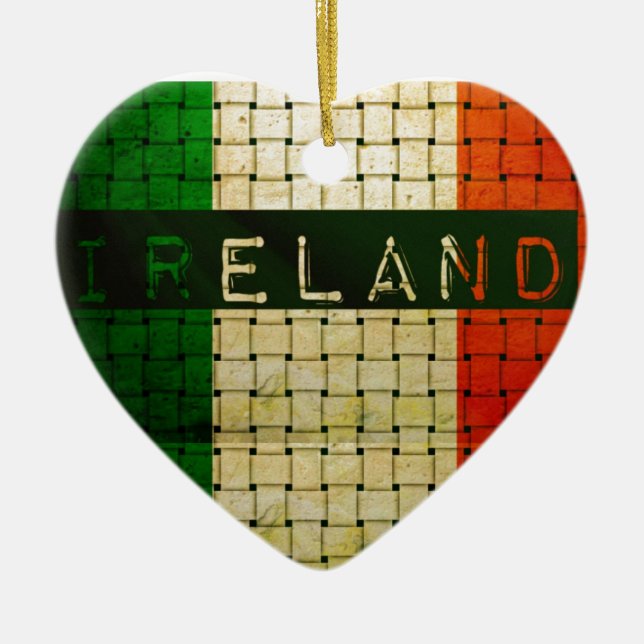 Ornement En Céramique Drapeau tissé irlandais (Devant)