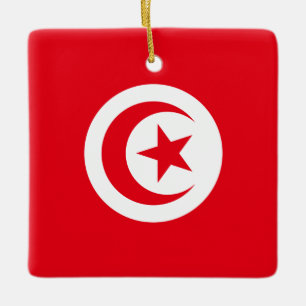 Ornement En Céramique Drapeau tunisien
