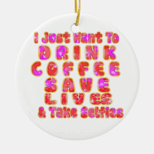 Ornement En Céramique Drôle cadeau pour les amateurs de café