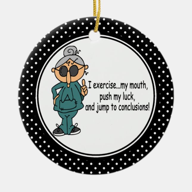 Ornement En Céramique Drôle Diet Humour de Noël (Devant)