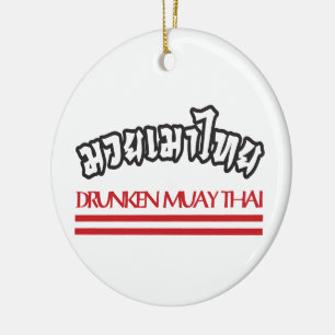 Ornement En Céramique Drunken Muay Thai