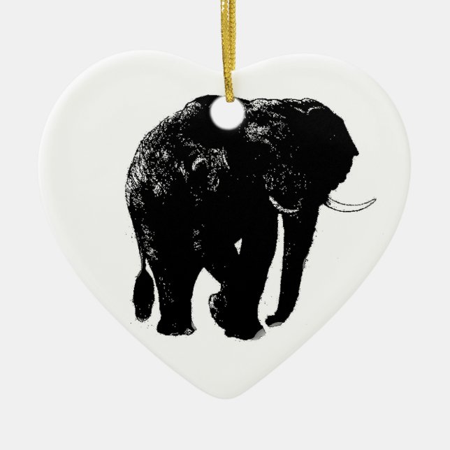 Ornement en céramique du Coeur éléphant (Devant)