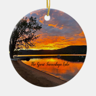 Ornement en céramique du grand lac Sacandaga