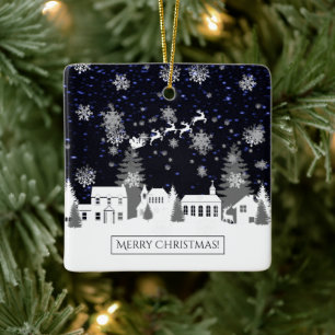 Ornement en céramique du village de Noël
