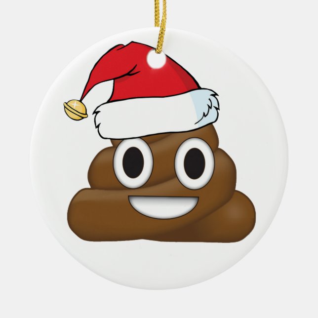 Ornement En Céramique Dunette hilare Emoji de Noël (Devant)