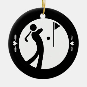 Ornement En Céramique Eat Sleep Golf