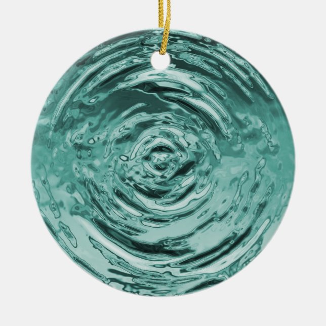 Ornement En Céramique Eau Turquoise (Devant)