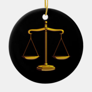 Ornement En Céramique Échelles des cadeaux de loi de la justice  