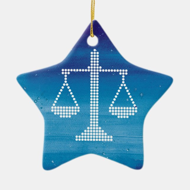 Ornement En Céramique Échelles modernes de l'hiver de la justice | (Devant)