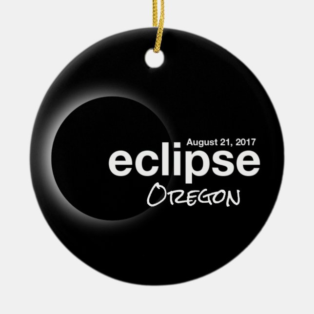 Ornement En Céramique Éclipse solaire totale 2017 - Oregon (Devant)