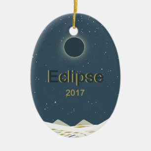 Ornement En Céramique Éclipse solaire totale de 2017