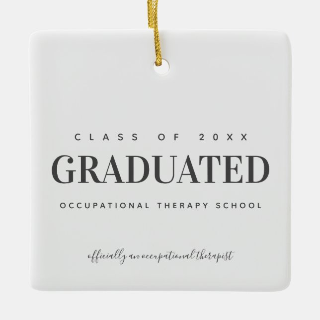 Ornement En Céramique Ecole d'ergothérapie diplômée OT ♥ (Devant)