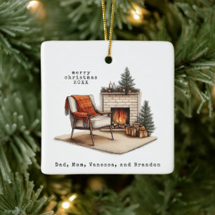 Ornement En Céramique Écriture de Noël Cosy Hygge