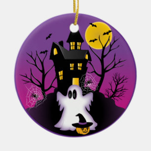 Ornement En Céramique Éffrayant fantôme d'Halloween