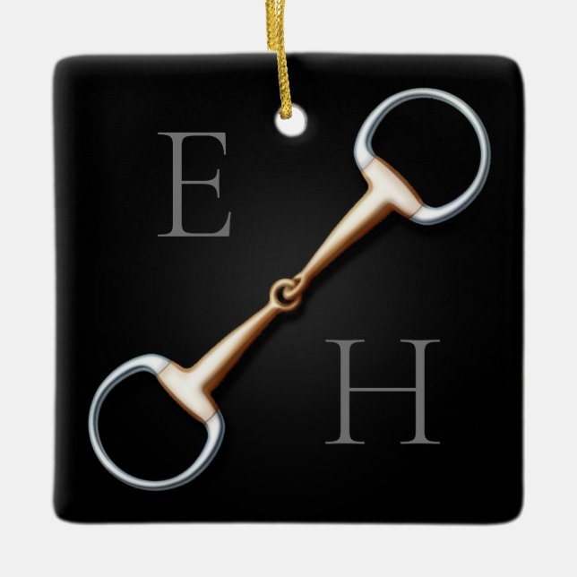 Ornement En Céramique Eggbutt Snaffle Bit Equestrimed (Devant)